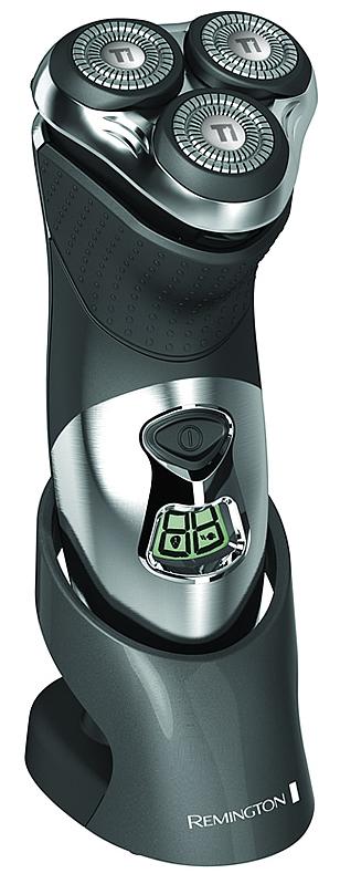 Remington R8150 — роторная электробритва на аккумуляторе типа NiMH. Полутора часов зарядки хватает на час работы, функция быстрой зарядки в наличии
