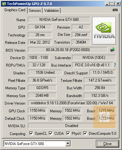 Видеокарта KFA2 GeForce GTX 680 OC