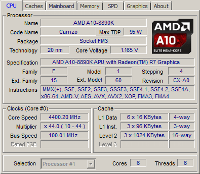 Технические характеристики AMD A10-8890K