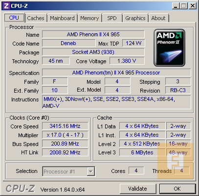 Процессор AMD Phenom II X4 965