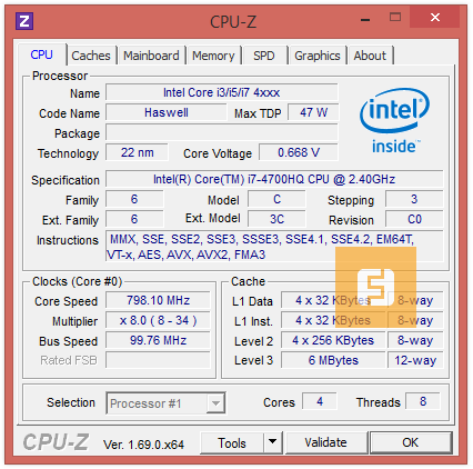 Характеристики Intel Core i7-4700HQ