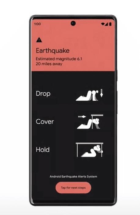 Android 13 будет предупреждать пользователя о землетрясении