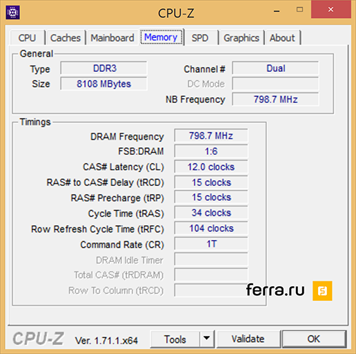 Характеристики оперативной памяти Lenovo Yoga 3 Pro