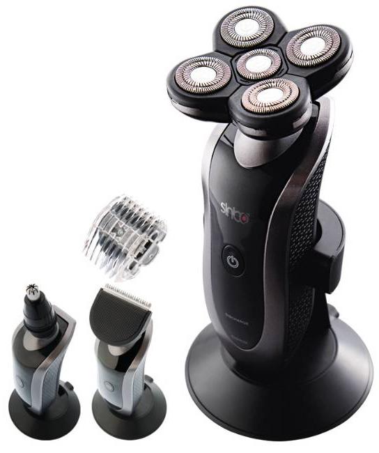 Роторная электробритва для сухого бритья SINBO SS-4028 обладает целыми пятью головками. И это помимо насадки для стрижки волос в носу и ушах, гребня для стрижки и триммера…
