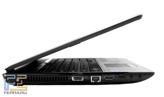 Днище Acer Aspire 5741G плавно изогнуто в передней части