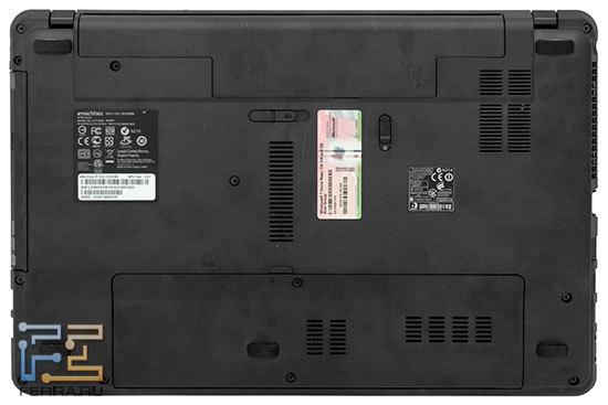 Не самые мощные компоненты не требуют многих вентиляционных отверстий на днище eMachines E730G