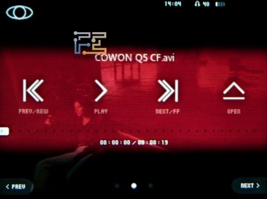 Проигрывание видео в Cowon C2