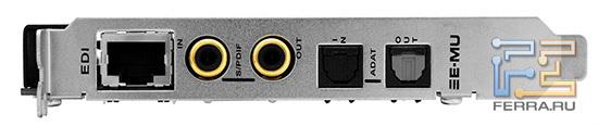 E-Mu 1010 PCIe, вид сзади