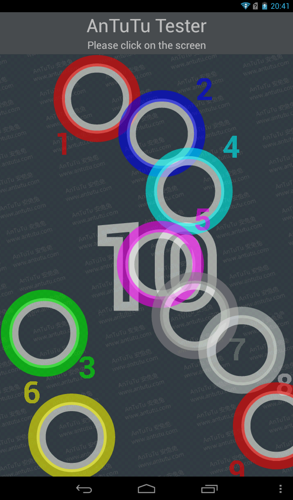 Результаты Acer Iconia Tab B1-721 в тесте Antutu Multitouch Tester