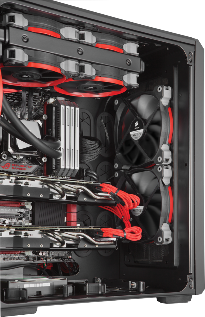 Установка вентиляторов на переднюю панель Corsair Carbide Series AIR 540