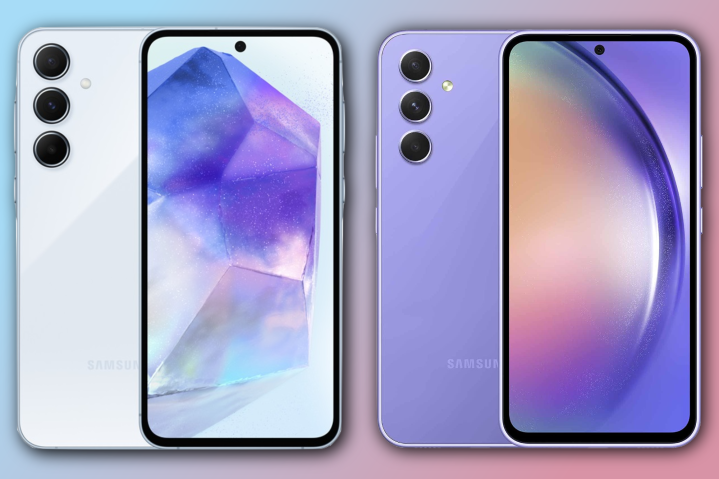 Samsung Galaxy A55 (слева) и Galaxy A54 (справа) даже внешне выглядят одним и тем же смартфоном с чуть разной огранкой камер