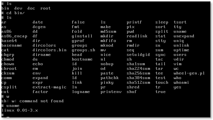 Вот как-то так "выглядела" Linux в 1992 году. Да и сейчас так выглядит без графического интерфейса.