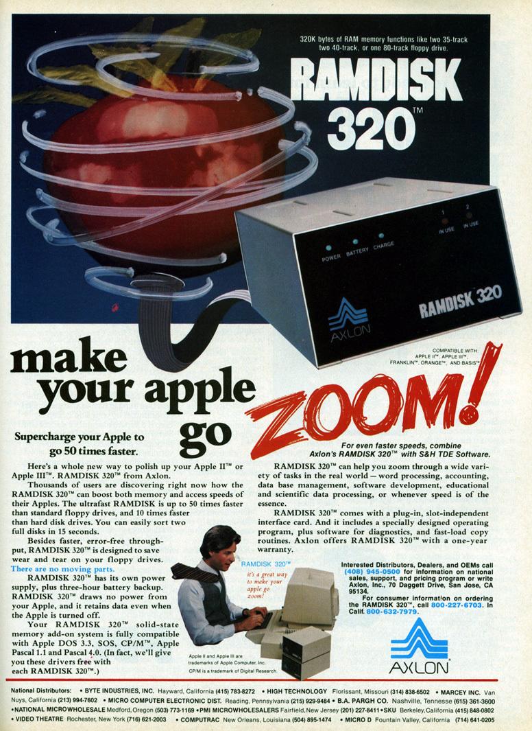 Рекламная брошюра Axlon Apple II RAMDisk