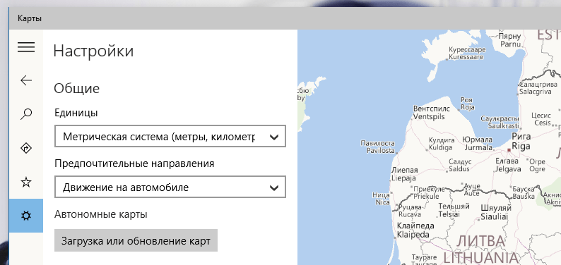 Настройки карт