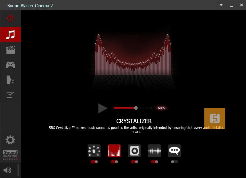 Диспетчер звука Sound Blaster Cinema 2