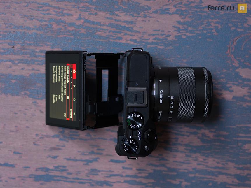 Полный вид конструкции экрана Canon EOS M3