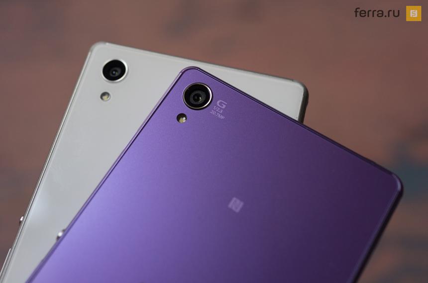 Объективы встроенных камер Sony Xperia Z3 и Xperia M4 Aqua