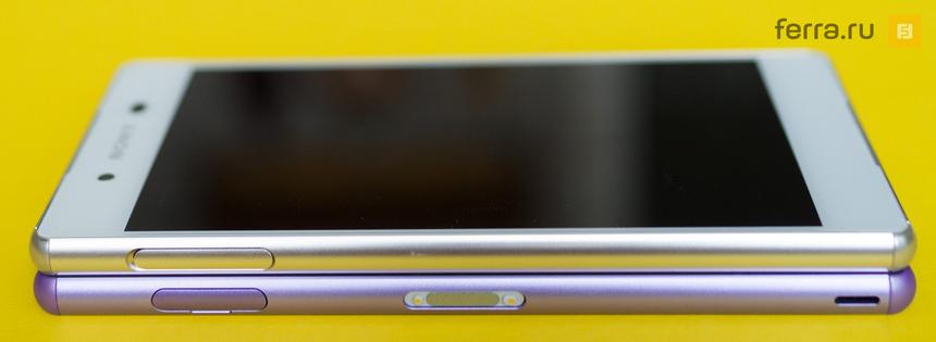 Боковые грани Sony Xperia Z3+ и Xperia Z3