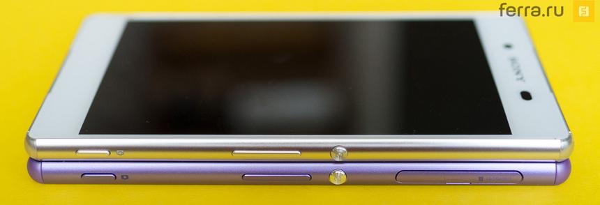 Боковые грани Sony Xperia Z3+ и Xperia Z3
