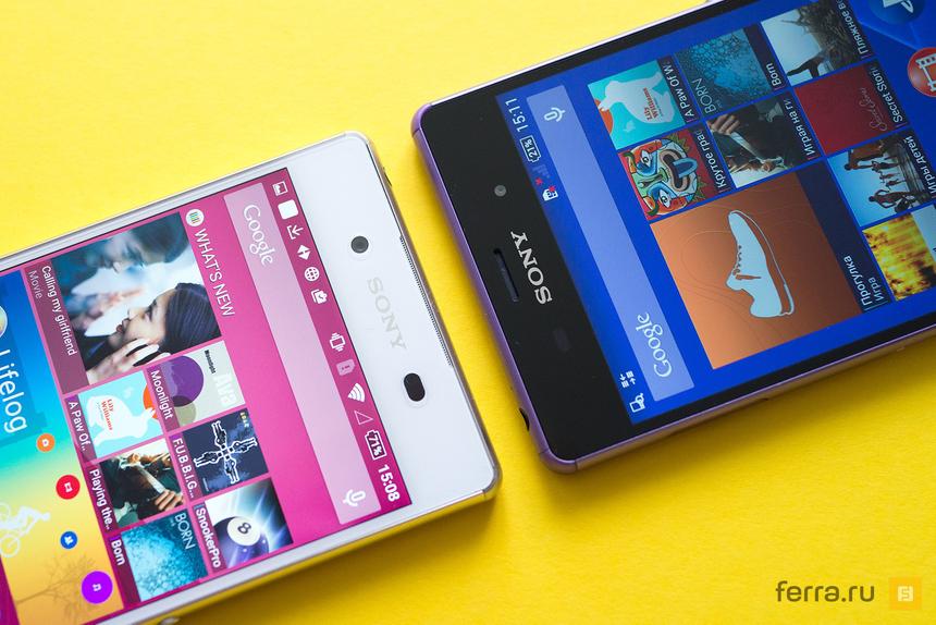 Экраны Sony Xperia Z3+ и Xperia Z3