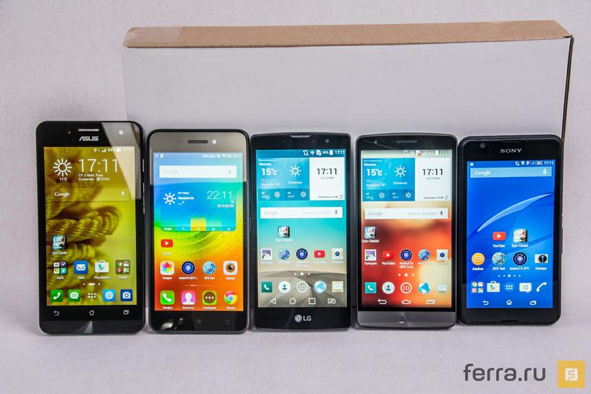 Выбираем лучший смартфон среднего класса. Сравнительный тест Lenovo S60, Sony Xperia E4g, LG Magna, LG G3s и ASUS ZenFone 5