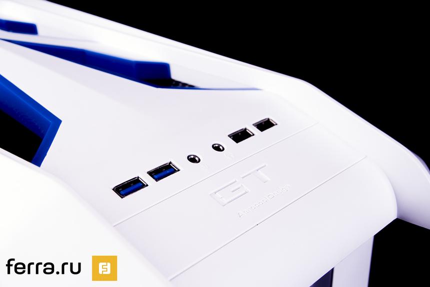 Aerocool GT-S White Edition, разъемы на передней панели