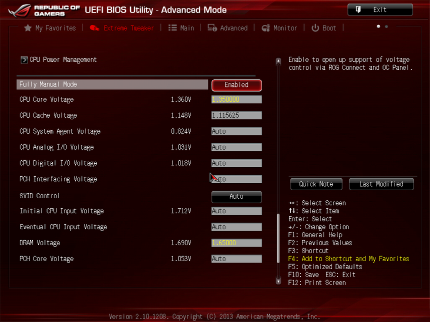 Настройки BIOS, вкладка Extreme Tweaker