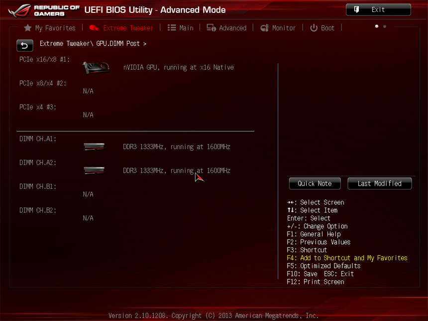 Настройки BIOS, вкладка Extreme Tweaker