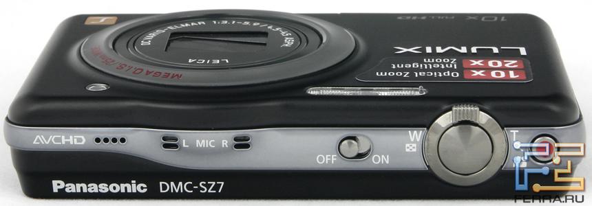 Panasonic Lumix DMC-SZ7, вид сверху