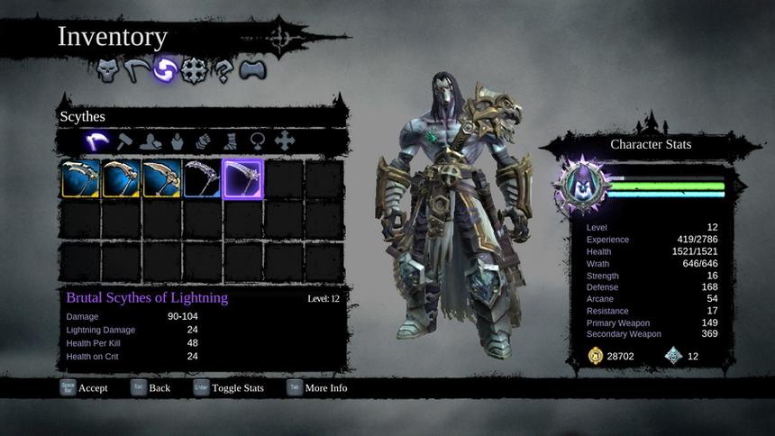 Выбор косы очень важен. Мало того, что Смерть по косе встречают, так ещё и отбиваться ею приходится большую часть времени