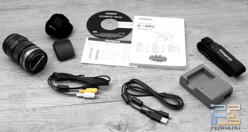 Комплект поставки беззеркальной камеры Olympus OM-D E-M5