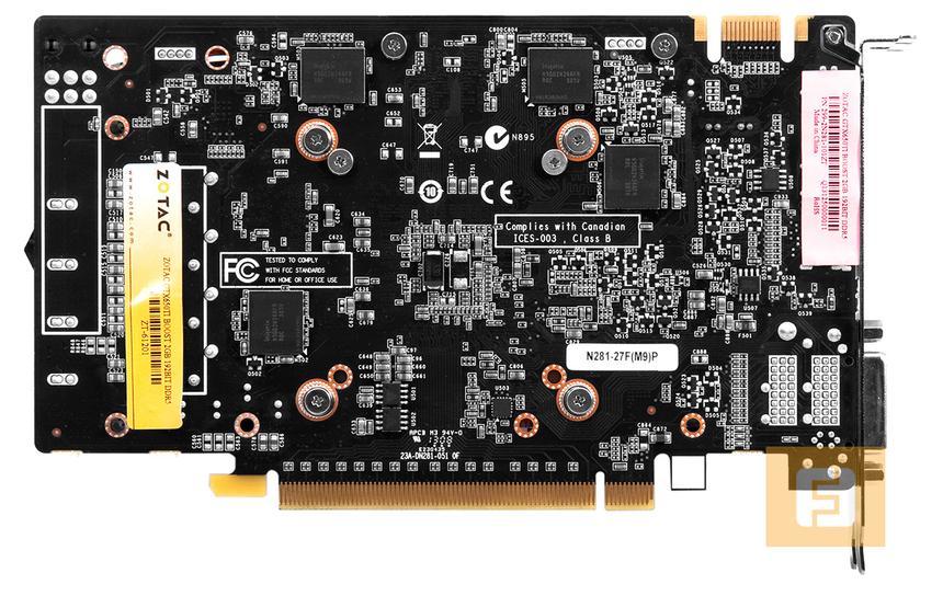 Оборотная сторона видеокарты Zotac GTX650Ti Boost