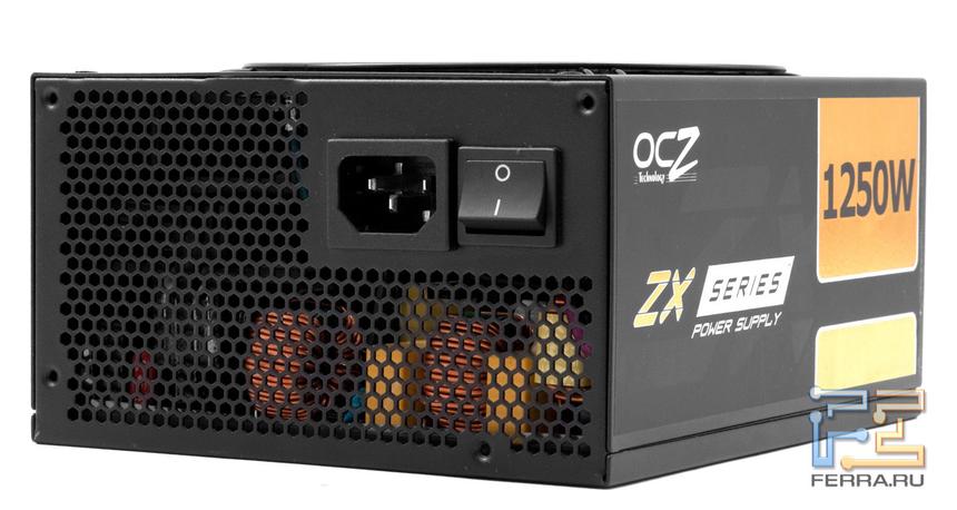 OCZ ZX-1250, вид со стороны сетевого разъема