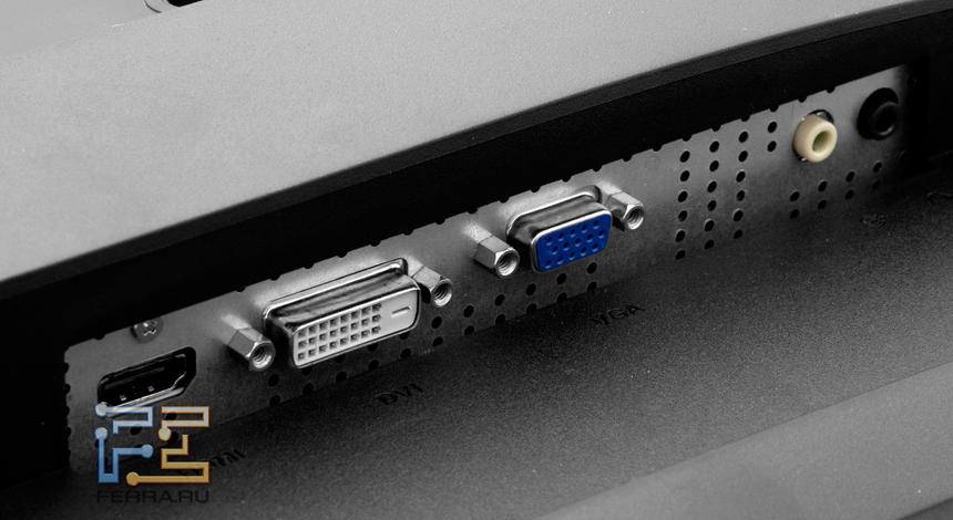 Разъёмы на задней стороне ASUS VG278