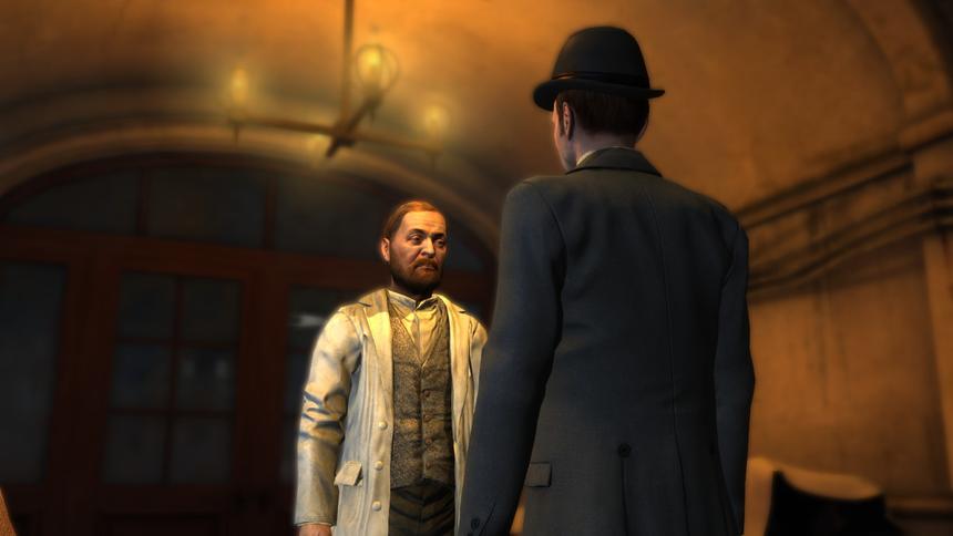 Не только внешность Шерлока и Ватсона позаимствована у известных актеров. Например, этот мужчина в белом халате — словно брат Бернарда Хилла