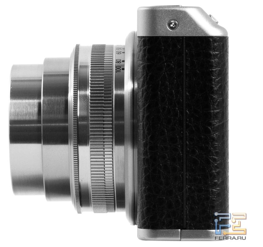 Объектив Fujifilm XF1 в активном положении при максимальном зуме