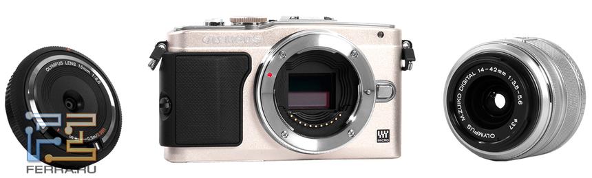 Olympus PEN E-PL5 c объективами 14–42 мм и 15 мм