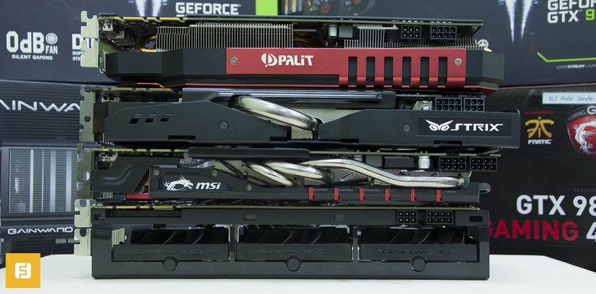 Четыре видеокарты NVIDIA GeForce GTX 980 от ASUS, GAINWARD, Palit и MSI