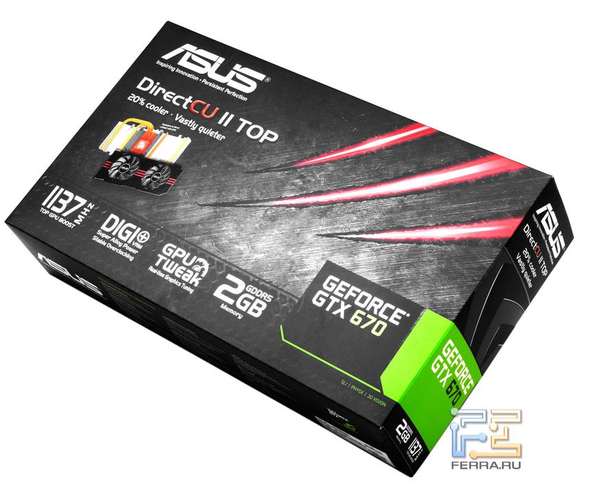 Упаковка ASUS GTX 670 DirectCU II TOP