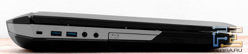 Закрытый ноутбук ASUS G55Vw. Левая грань