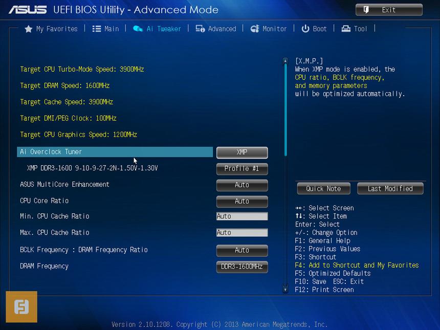 Вкладка Ai Tweaker