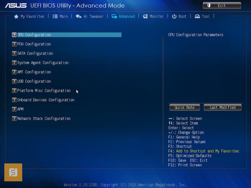 Вкладка Advanced