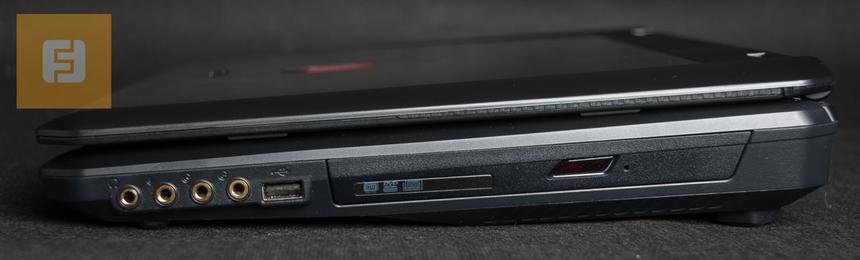 Правый край: 4x мини-джек, 1x USB 2.0, DVD-RW