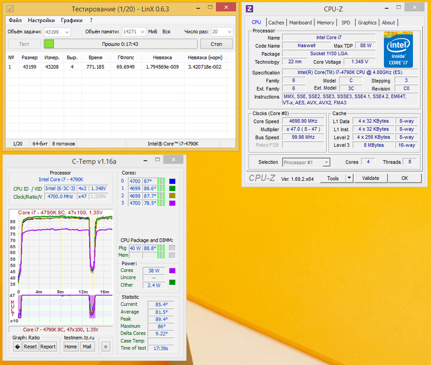 Разгон процессора Intel Core i7-4790K до 4700 МГц