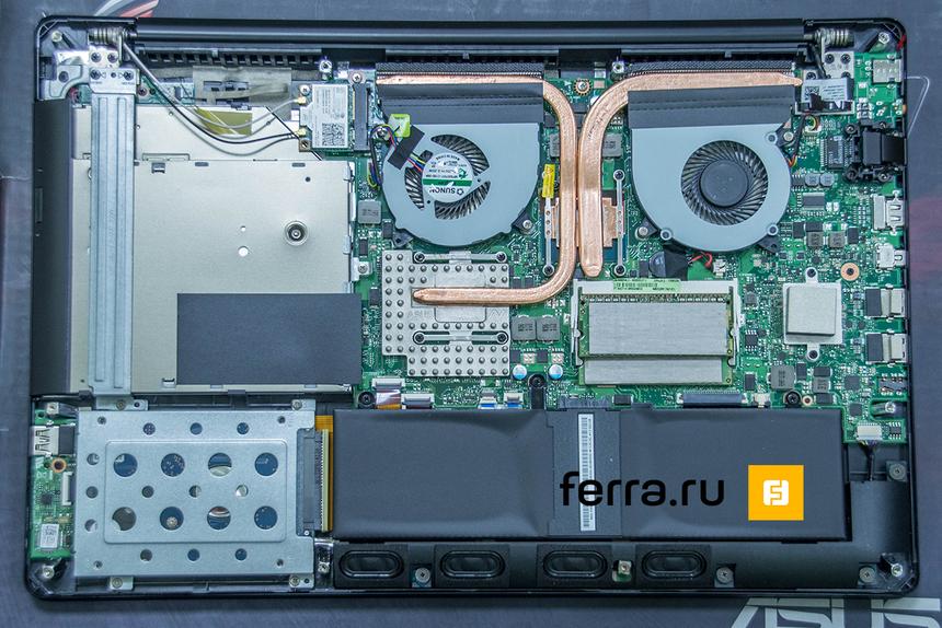 ASUS G550J без нижней крышки