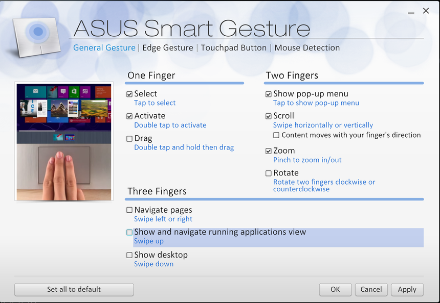 Изучать жесты в Windows 8 в ASUS Zenbook UX301LA удобно и приятно