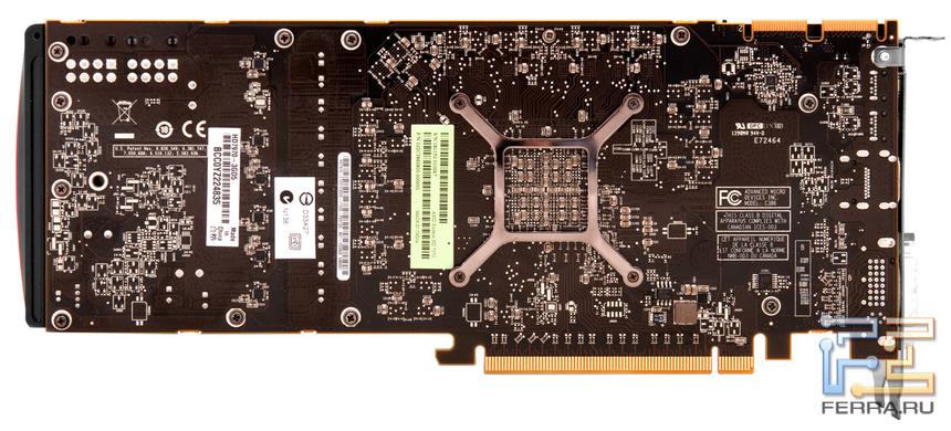Обратная сторона видеокарты ASUS Radeon HD 7970