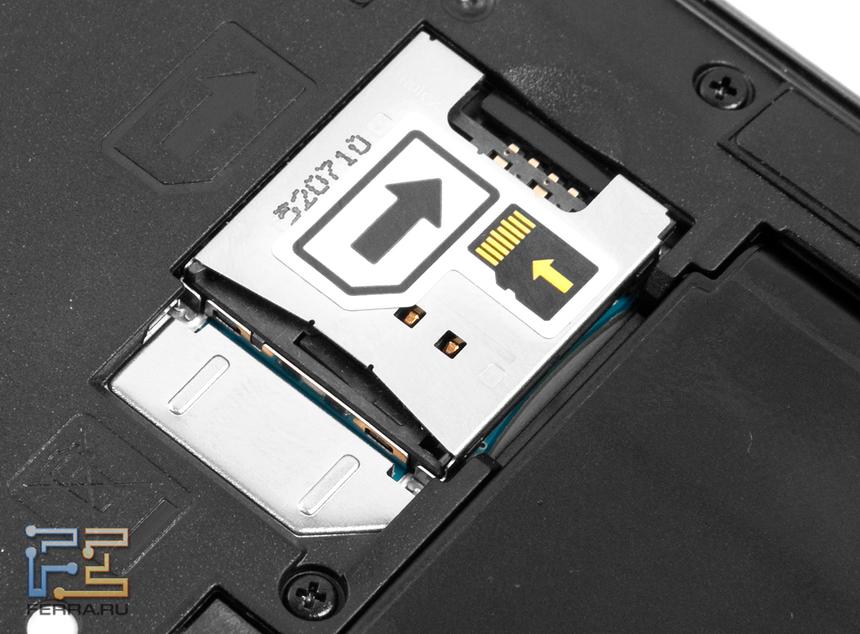 Слоты для флешки и SIM-карты