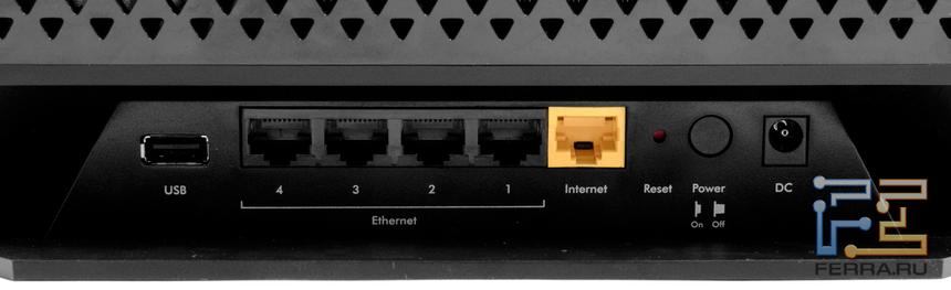 Разъемы на задней панели, крупно