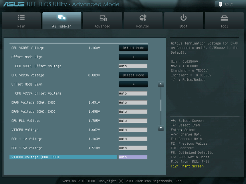 UEFI, меню AI Tweaker